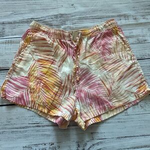 Tahari Pink and Yellow High Waist Women's Shorts